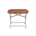 Portable Folding Table with Wooden Top and Metal Frame